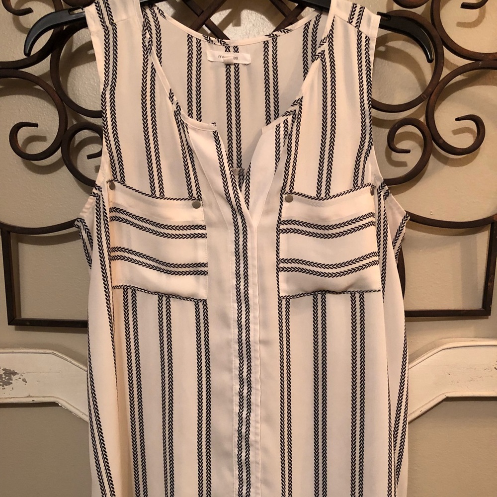 Cream and Black Blouse